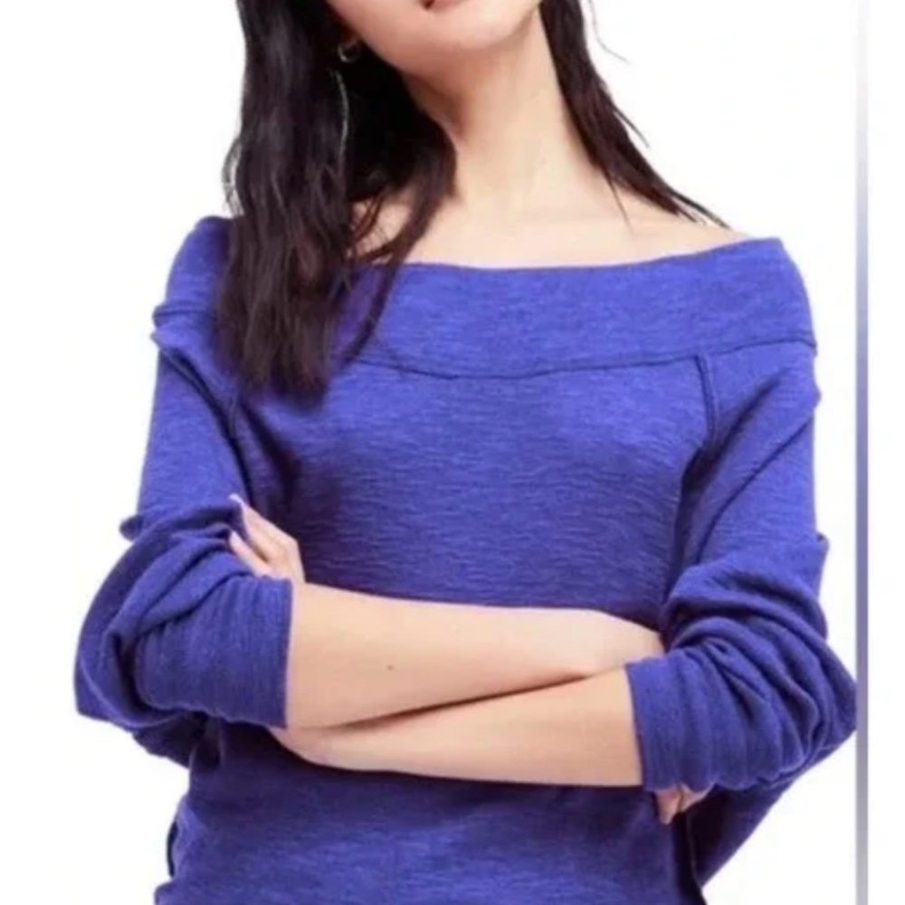 We The Free Off-Shoulder Purple Sweater